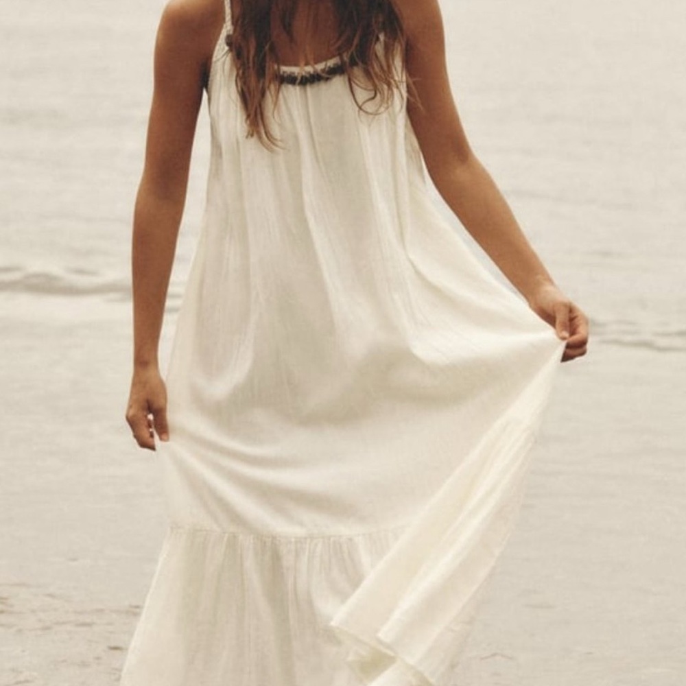 Zara ROUND NECK MIDI DRESS. NEW WITH TAGS.